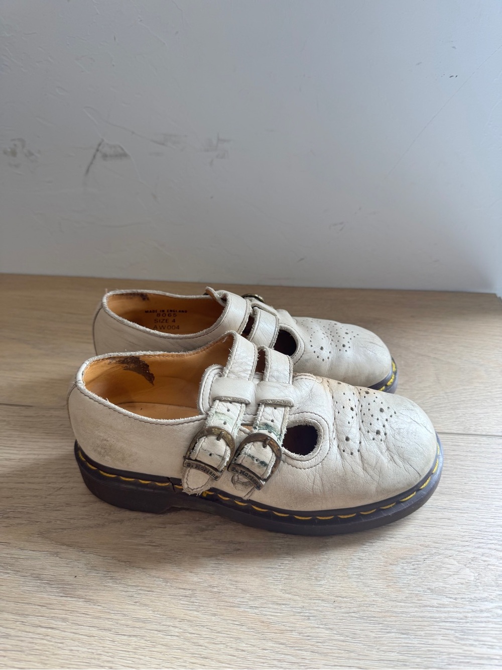 Dr. Martens 8065 Mary Jane White Loafers
